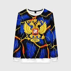 Женский свитшот Золотой герб РФ и желтые полосы