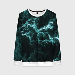 Свитшот женский Lightning light blue line, цвет: 3D-белый