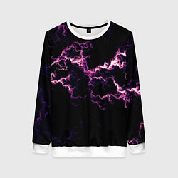 Свитшот женский Lightning pink glow, цвет: 3D-белый