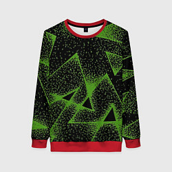 Свитшот женский Triangles with dots, цвет: 3D-красный