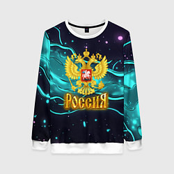 Женский свитшот Россия - березовая абстракция