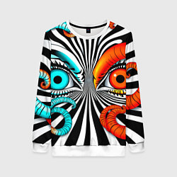 Свитшот женский Глаз и щупальца, цвет: 3D-белый