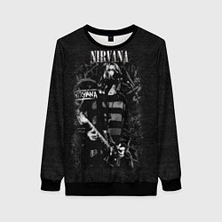 Свитшот женский Нирвана курт кобейн гранж, цвет: 3D-черный