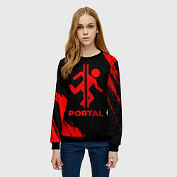 Свитшот женский Portal - red gradient, цвет: 3D-черный — фото 2