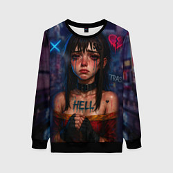 Женский свитшот Девушка с разбитым сердцем