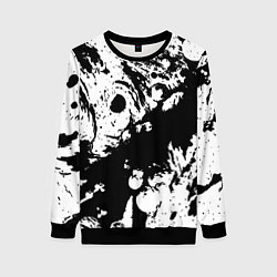 Женский свитшот Чёрный с белой абстракцией