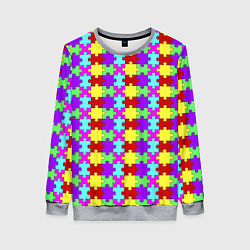 Женский свитшот Яркие паттерн разноцветный пазл