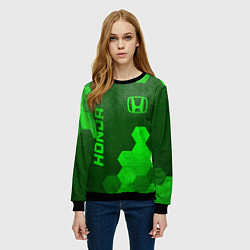 Свитшот женский Honda - green gradient вертикально, цвет: 3D-черный — фото 2