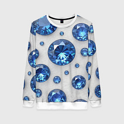 Свитшот женский Россыпь сапфиров, цвет: 3D-белый
