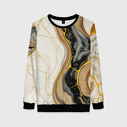 Женский свитшот Золотистые прожилки в мраморе