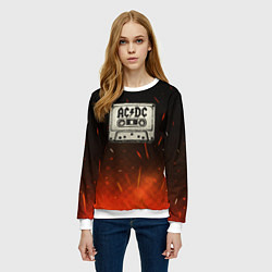 Свитшот женский ACDC лого на кассете, цвет: 3D-белый — фото 2
