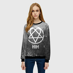 Свитшот женский HIM - grey gradient, цвет: 3D-черный — фото 2