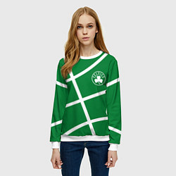 Свитшот женский Boston Celtics green, цвет: 3D-белый — фото 2