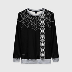 Свитшот женский Славянские символы традиции народа, цвет: 3D-меланж