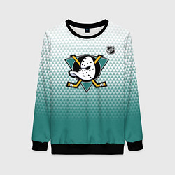 Женский свитшот Анахайм Дакс - зеленая геометрия