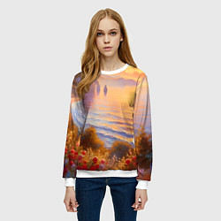 Свитшот женский Рассветный залив, цвет: 3D-белый — фото 2
