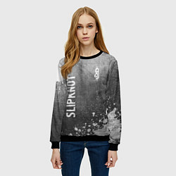 Свитшот женский Slipknot - grey gradient вертикально, цвет: 3D-черный — фото 2