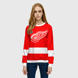 Свитшот женский Detroit Red Wings hockey, цвет: 3D-белый — фото 2