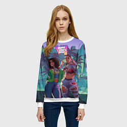 Свитшот женский Риал даймз из Gta 6, цвет: 3D-белый — фото 2