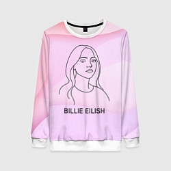 Свитшот женский Билли Айлиш из линии - минимализм, цвет: 3D-белый