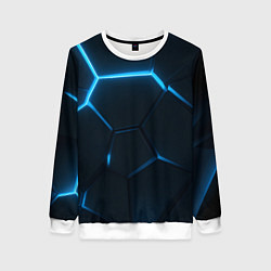 Женский свитшот Черные плиты с синим светом