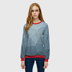 Свитшот женский Текстура из неровных плит, цвет: 3D-красный — фото 2