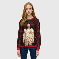 Свитшот женский Bones в костюме с розами, цвет: 3D-красный — фото 2