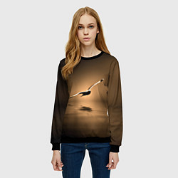 Свитшот женский Летящая птица, цвет: 3D-черный — фото 2