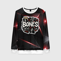 Свитшот женский Bones logo stickers, цвет: 3D-белый