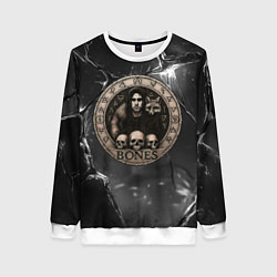 Свитшот женский Bones с лисой - готика, цвет: 3D-белый