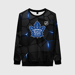 Свитшот женский Торонто Мейпл Лифс - плиты с подсветкой, цвет: 3D-черный