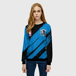 Свитшот женский Даллас Маверикс - черно синий, цвет: 3D-черный — фото 2
