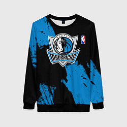Свитшот женский Даллас Маверикс - брызги краски, цвет: 3D-черный