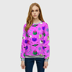 Свитшот женский Halloween pink, цвет: 3D-меланж — фото 2