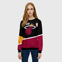 Свитшот женский Майами Хит - линии, цвет: 3D-черный — фото 2