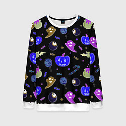 Женский свитшот Halloween blue black pumpkin