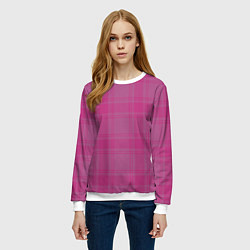 Свитшот женский Checkered pink, цвет: 3D-белый — фото 2