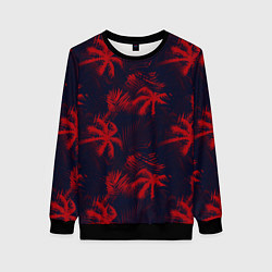 Свитшот женский Palm black red, цвет: 3D-черный