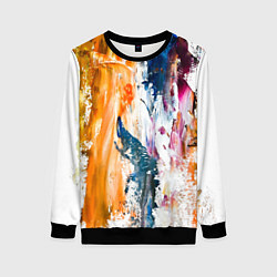 Женский свитшот Разноцветные мазки кисти на палитре художника