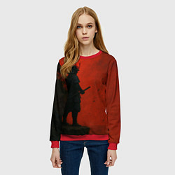 Свитшот женский Ghost of Tsushima - алый, цвет: 3D-красный — фото 2