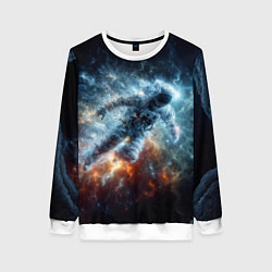Женский свитшот Космонавт парит в космосе среди звезд