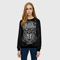 Свитшот женский Black Sabbath - goat skull, цвет: 3D-черный — фото 2