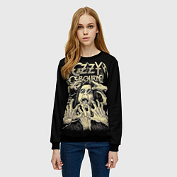 Свитшот женский Ozzy Osbourne - head and hands, цвет: 3D-черный — фото 2