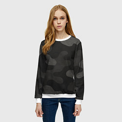 Свитшот женский Черно-серый камуфляж, цвет: 3D-белый — фото 2