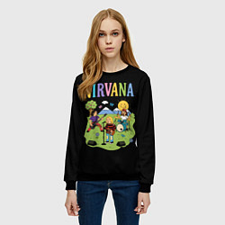 Свитшот женский Нирвана мультяшный стиль, цвет: 3D-черный — фото 2