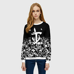 Свитшот женский Doom черепа, цвет: 3D-белый — фото 2