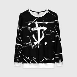 Свитшот женский Doom logo штрихи, цвет: 3D-белый