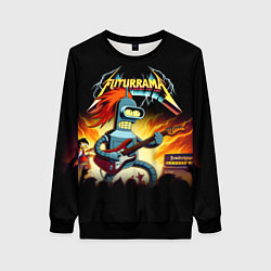 Свитшот женский Bender is a hard rock guitarist - Futurama, цвет: 3D-черный