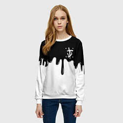 Свитшот женский Doom logo жидкие краски, цвет: 3D-белый — фото 2