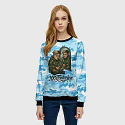 Свитшот женский XXXTentacion сидит рядом с зеркалом, цвет: 3D-черный — фото 2